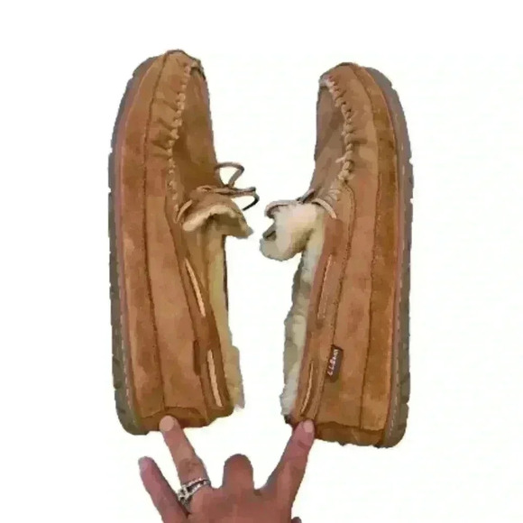 L.L. Bean Men's Tan  Wicked Good Moccasins 13 - Picture 9 of 15